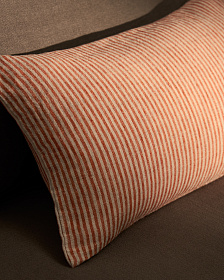 Чехол для подушки Oriade из льна в оранжевую полоску 30 x 50 см