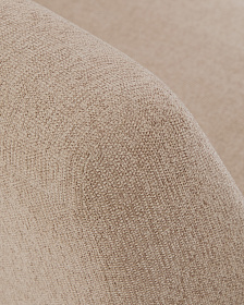 3-местный диван Amsen светло-коричневый с подлокотниками из шпона ореха