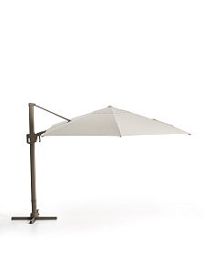 Уличный зонт Noli с алюминиевой конструкцией цвета таупе, 300 x 420 см