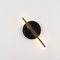Бра Point черный металл с диском из черного мрамора