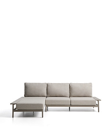 Трехместный уличный диван Vathi с левым шезлонгом цвета таупе, 250 x 159 см