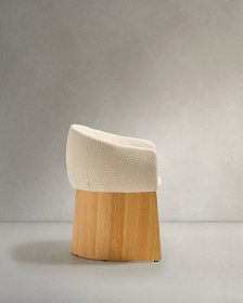 Стул Bosca из бежевого шенилла и дубового шпона