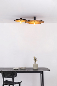 Настенный/потолочный светильник Costas 600 H140 черный/из ротанга