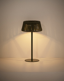 Уличная настольная лампа Aldet на солнечных батареях зеленая