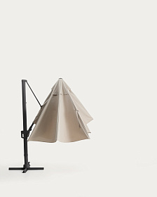Бежевый консольный зонт Noli с графитовой алюминиевой конструкцией, 300 x 420 см