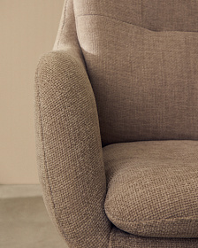 Dorina Вращающееся кресло из бежевого шенилла и стальными бежевыми ножками