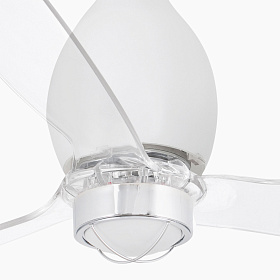 Потолочный вентилятор Mini Eterfan LED мат. белый/прозрачный 128 см