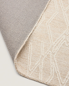 Бежевый шерстяной ковер Selira с эффектом вышивки 300 x 200 см