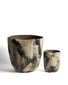 Коричневая керамическая ваза Dirva, 38 см