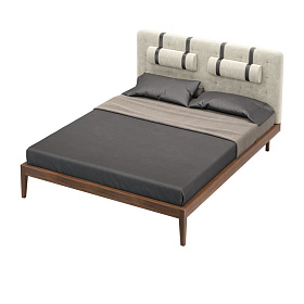 Кровать MARBELLA темная экокожа W/шпон ореха 160x200