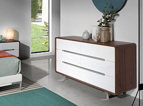 Комод из орехового дерева с белыми ящиками 136-C /7106