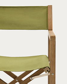 Складной стул Vilara для улицы из акации и текстиля зеленого цвета
