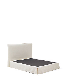 Кровать Jaira из белого шенилла со съемным чехлом для матраса 160x200 см