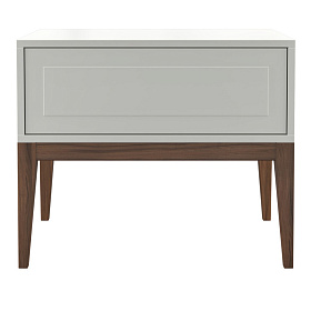 Прикроватная тумбочка MARBELLA шпон ореха F, матовый RAL9002