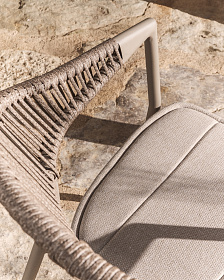 Уличный стул Alimia из бежевого алюминия с бежевой веревкой