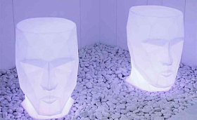 Кашпо Adan матовое светящееся LED RGBW Battery 50x68x70