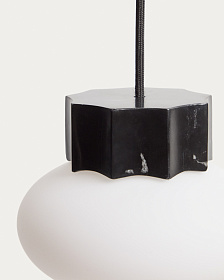 Подвесной светильник Idela из тонированного стекла и черного мрамора, 15 см