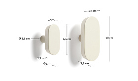 Набор из 2 вешалок Arely из бука с бежевым лаковым покрытием, 6,5 см/10 см