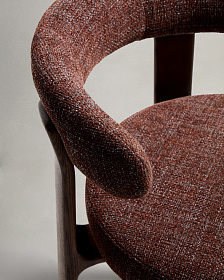 Барный стул Granite из коричневой синели и ясеня с отделкой орех 75 см