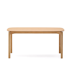 Стол Indara из шпона и каучукового дерева с натуральной отделкой 160 х 90