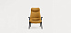 Кресло высокое Dins горчичное с каркасом из черного бука
