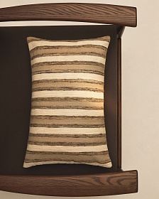 Чехол для подушки Dorevi из жаккарда в полоску цвета экрю 40 x 60 см