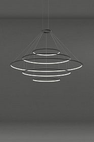 Люстра Circular Inward Light 5 колец черная ø600 ø1200 ø2000 ø1200 ø600