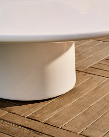 Журнальный столик Albanella из цемента с глянцевой белой отделкой Ø110 см