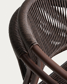 Уличный стул Livadia из коричневого алюминия и веревки