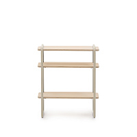 Стеллаж из ясеневого шпона цвета Tinn с бежевой металлической конструкцией, 70 x 60