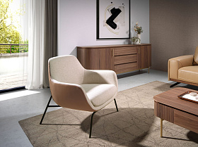 Кресло 5099/A226 с обивкой из ткани и экокожи