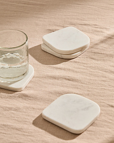 Набор Zera из 4 белых мраморных подставок