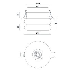 Встраиваемый потолочный светильник Mart T0301/2 черный мрамор