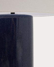 Toneric Настольная лампа керамическая с синей отделкой, хлопковым абажуром