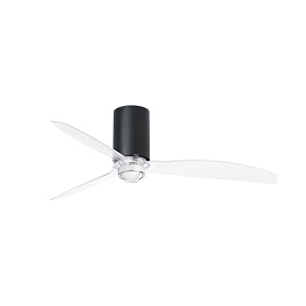 Потолочный вентилятор Mini Tube Fan LED мат. черный/прозрачный 128 см