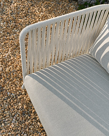 Уличный 3-местный диван Saconca из шнура и серой оцинкованной стали 189 см