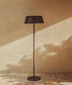 Уличный торшер Aldet на солнечных батареях коричневый, диаметр 46 см