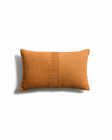 Чехол для подушки Luadia из оранжевого хлопка с плиссировкой, 30 x 50 см