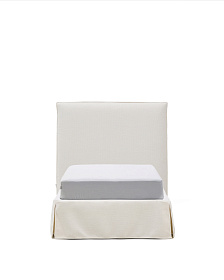 Кровать Jaira из белого шенилла со съемным чехлом для матраса 90x200