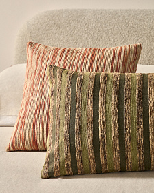 Чехол для подушки Dorevi из жаккарда в зеленую полоску 40 x 60 см