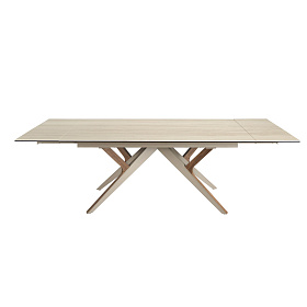 Раздвижной обеденный стол 1155 из керамики, стали и шпона ореха