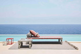 Подушка GL Diagonal миндально-красная 70x70