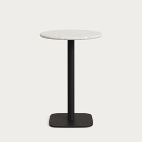 Высокий барный стол Saura со столешницей из белого терраццо 70x70x99 см