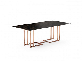 Обеденный стол RHUMBA 220x110 Macassar Ebony/медный
