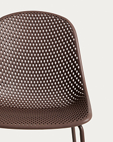 Уличный стул Quinby из коричневой стали и пластика