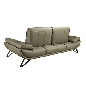 3-местный кожаный диван 6245 оливкового цвета