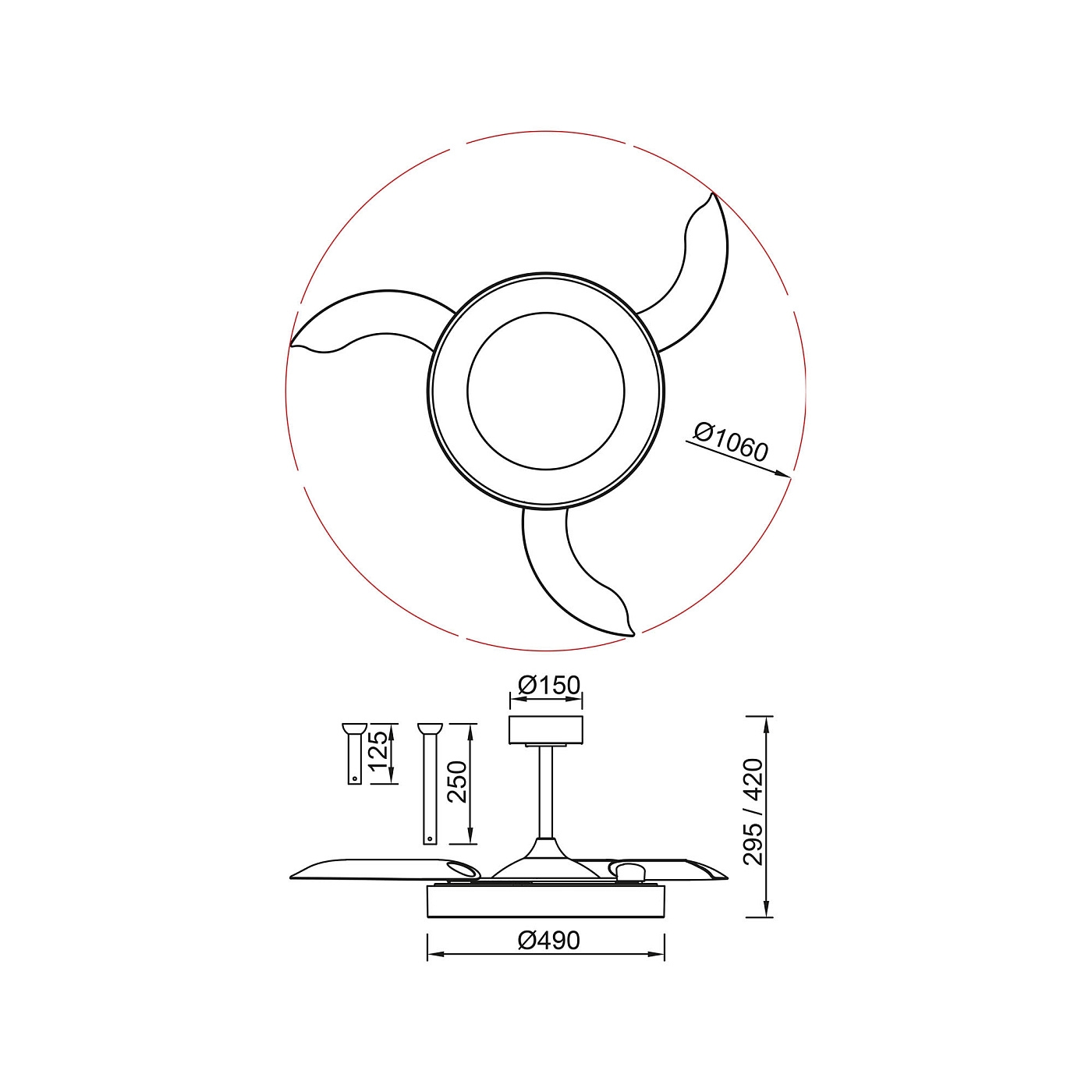 9011 Люстра-вентилятор NISEKO FAN M