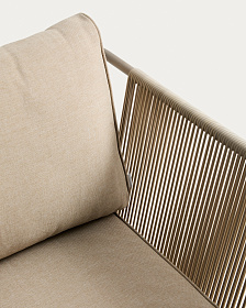 Уличное кресло Zivia из веревки цвета экрю и стали таупе 178 см