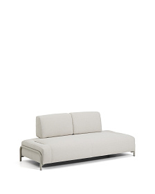 2-местный модуль дивана Compo из шенилла цвета экрю с бежевым каркасом, 200 см