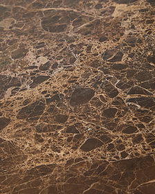 Журнальный столик Pirita из коричневого мрамора с ножками из дуба с темной отделкой, 147 x 65 см